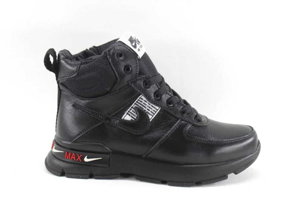 Зимові шкіряні кросівки Nike, черевики на хутрі. унісекс. з 36 по 41р