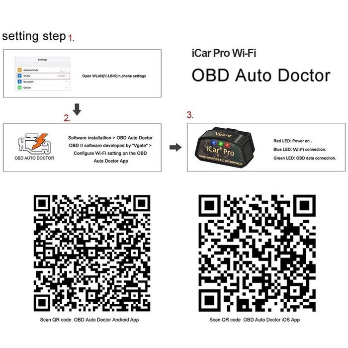 Vgate iCar Pro OBD2 автосканер ELM327 Bluetooth 4.0 Android iOS диагно