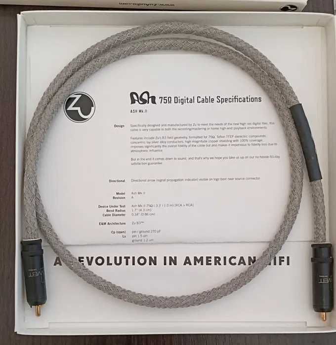 Цифровий (spdif) кабель Zu Audio ASH mk2