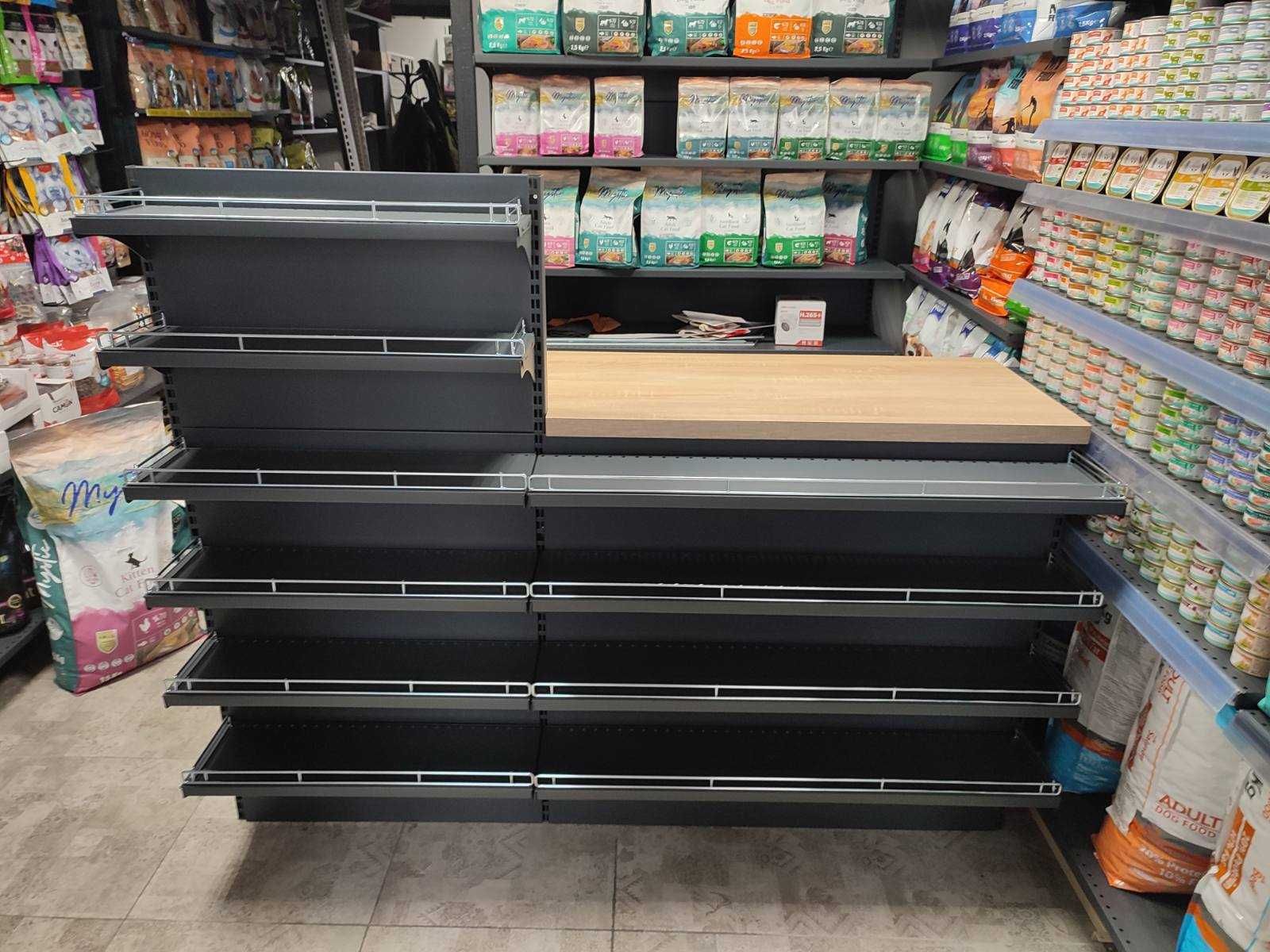 Торгові стелажі в магазин. Торгові полки. Стеллажи. Гачки. Крючки