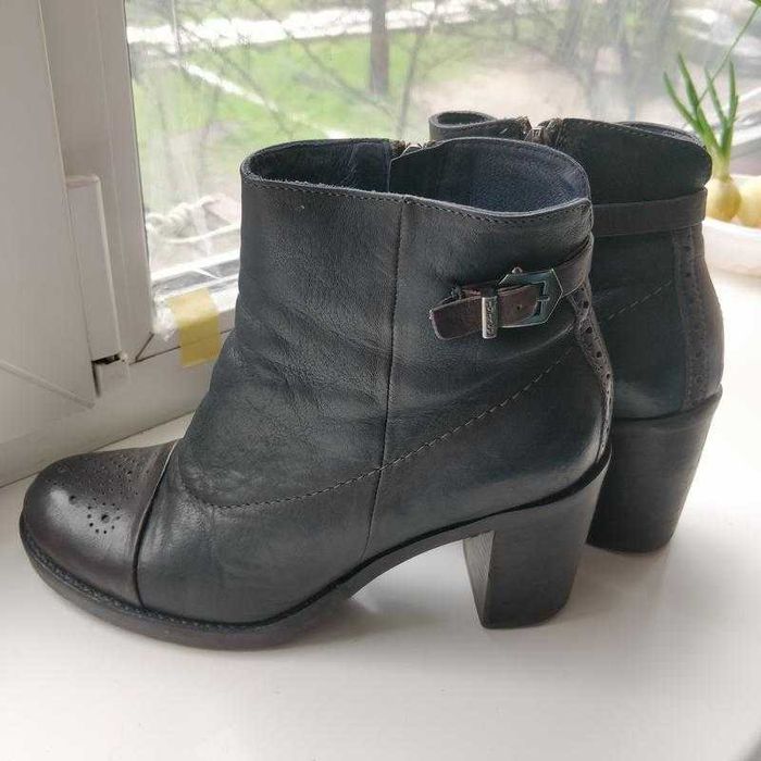 Сапоги кожаные демисезонные на стопу 25 см (италия) о2