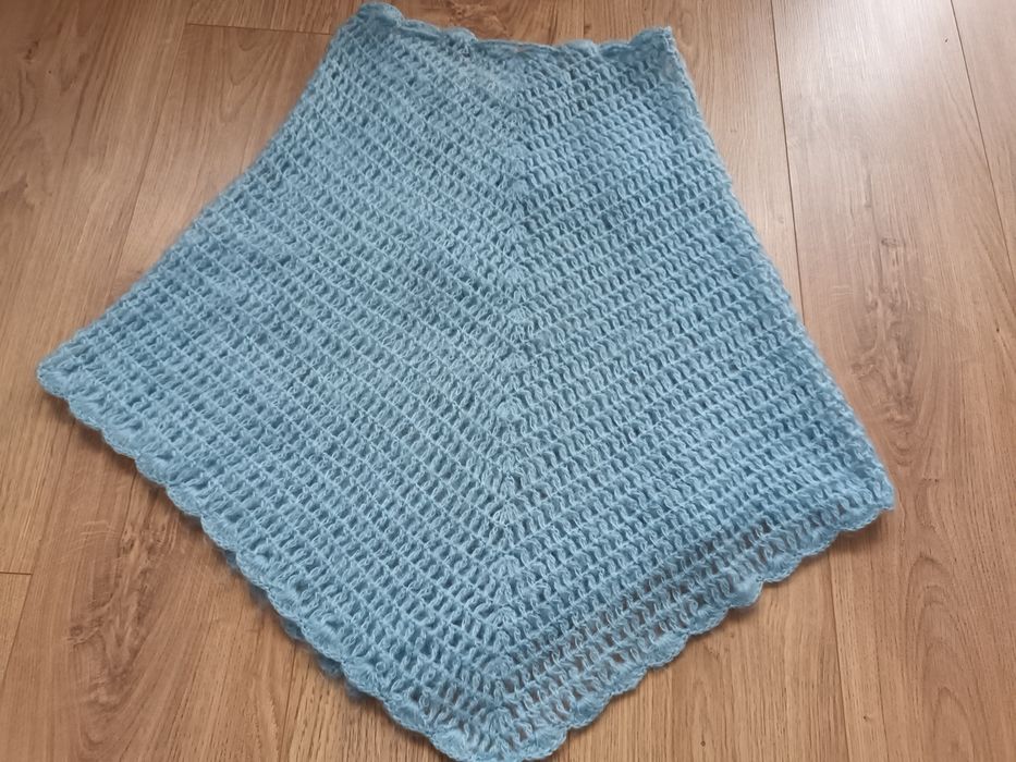 Ponczo dla dziewczynki błękit