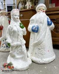 Коллекционные подставные фигуры под елку дед Мороз и снегурочка ссср