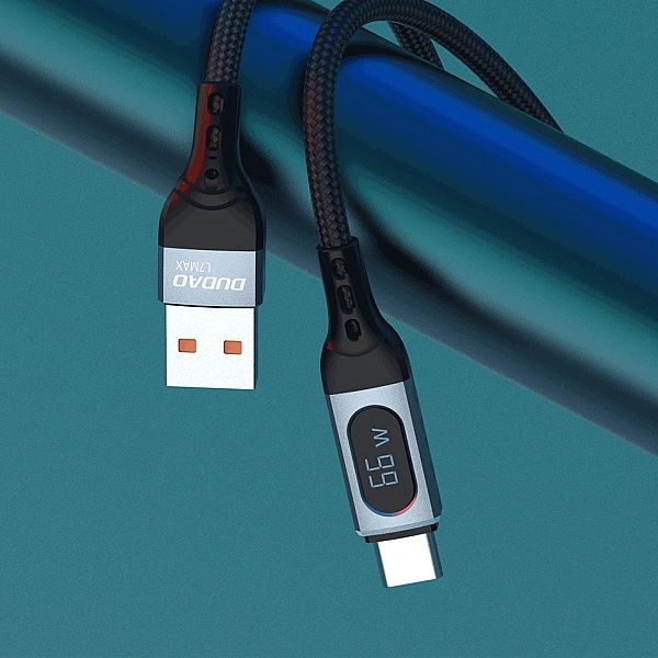 Dudao kabel USB - USB Typ C szybkie ładowanie PD 66W 1m czarny (L7Max)