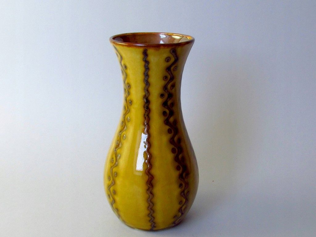 ceramika łużycka piękny ceramiczny wazon ludowy