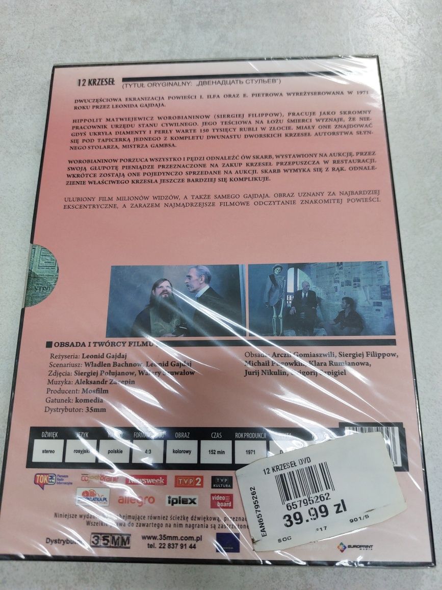 12 krzeseł. Film dvd. Nowe, zafoliowane