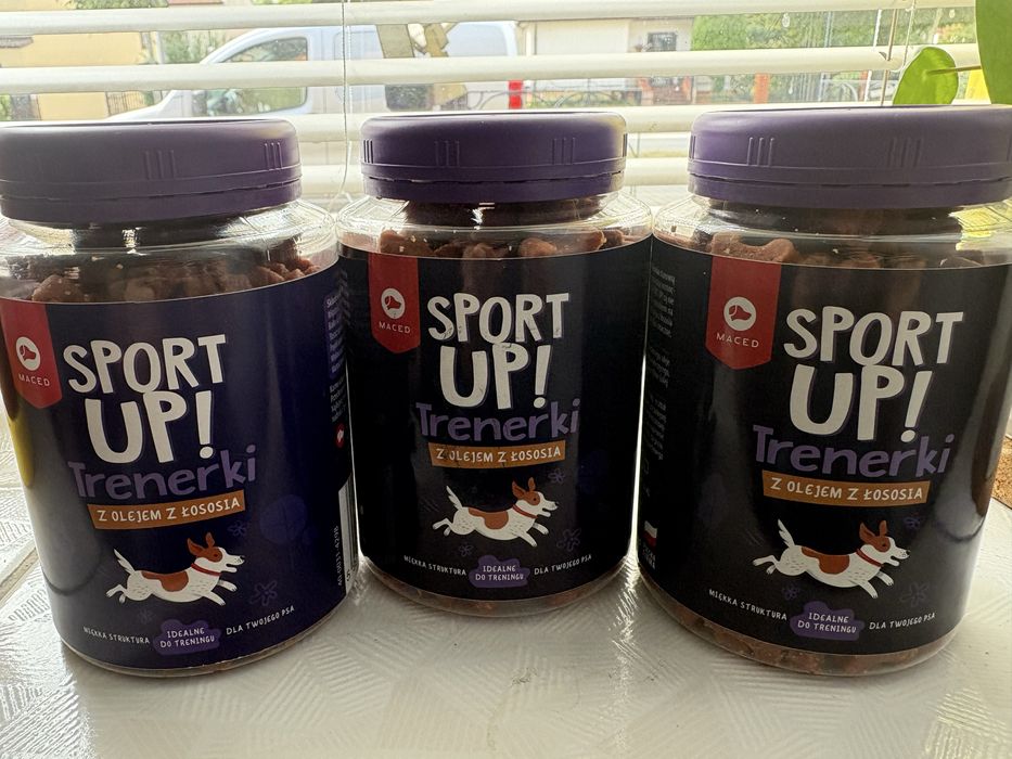 4 x Smaczki trenerki Sport up dla psa olej z łososia Maced 300g