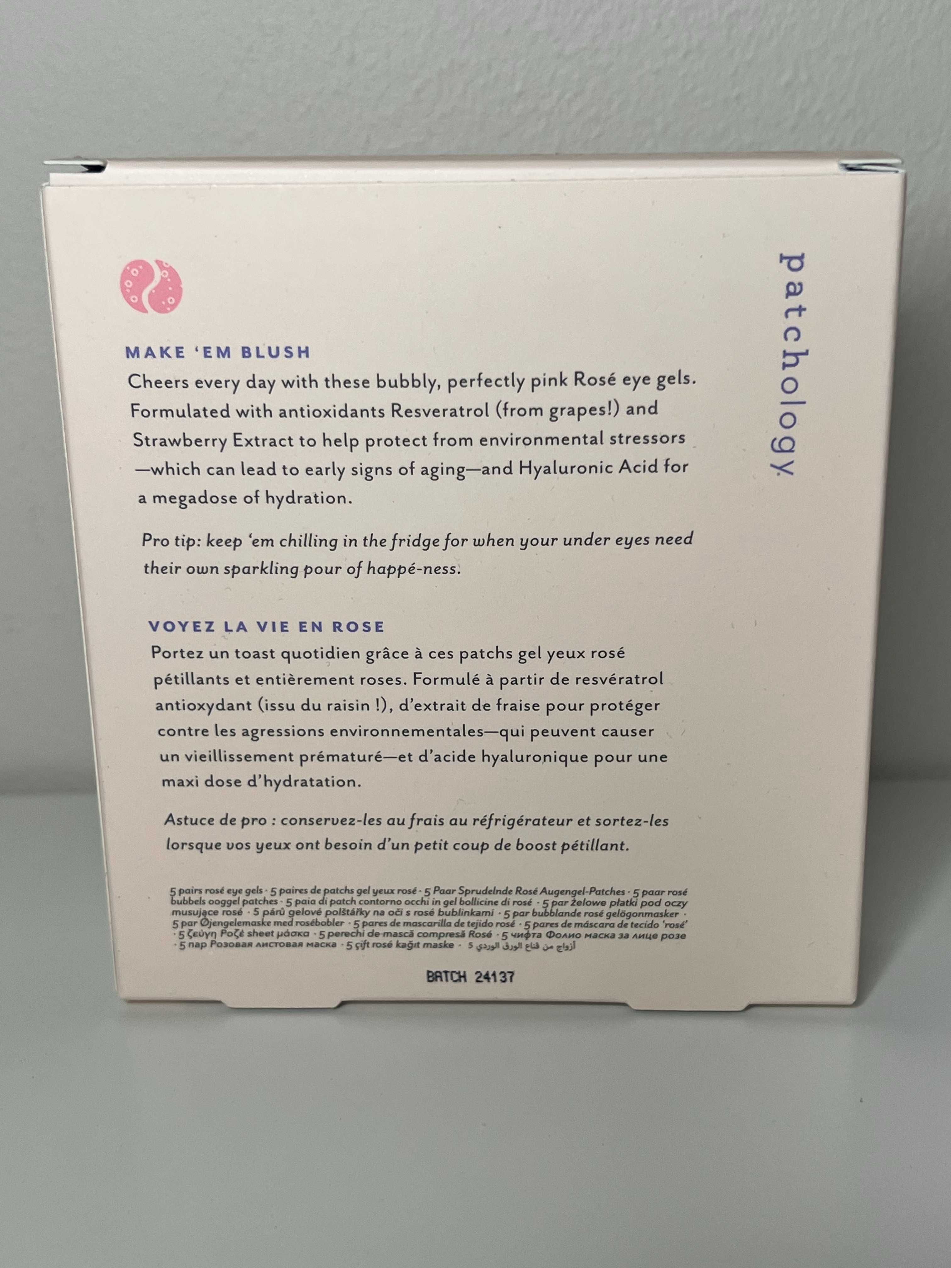 PATCHOLOGY Serve Chilled – Żelowe płatki pod oczy rosé nowe 10szt