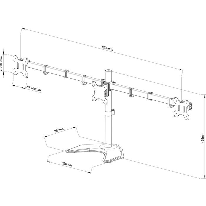 Uchwyt biurkowy do trzech monitorów LED/LCD 13-27" L-22N ART