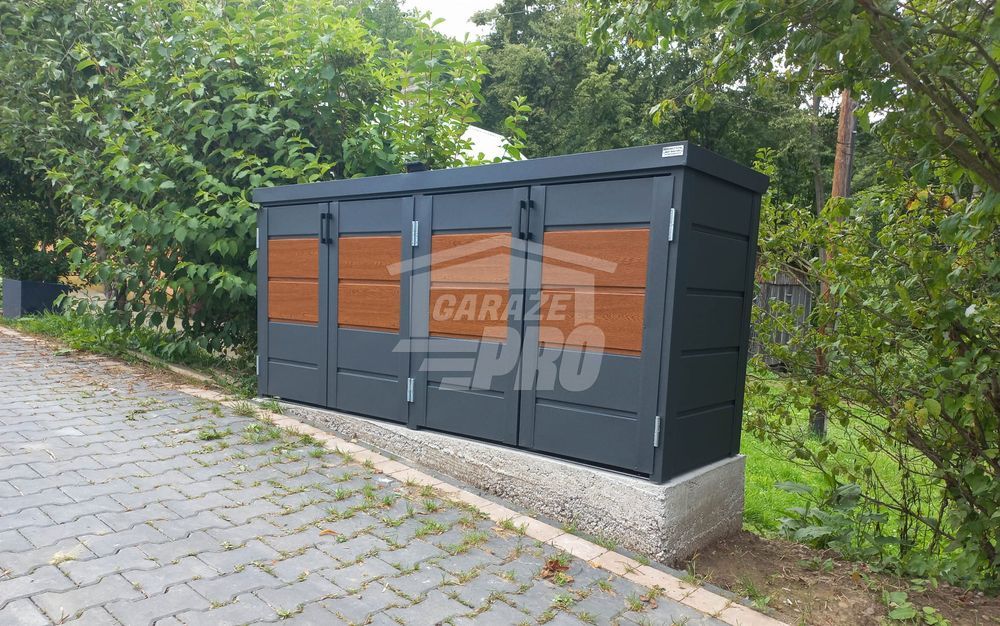 Zabudowa koszy na śmieci obudowa kubłów 235x65x110 cm 4x120L GP340