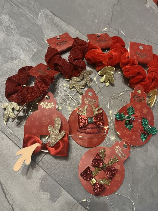 Новорічні подарунки, набори новорічні, новорічні ризинки, заколки