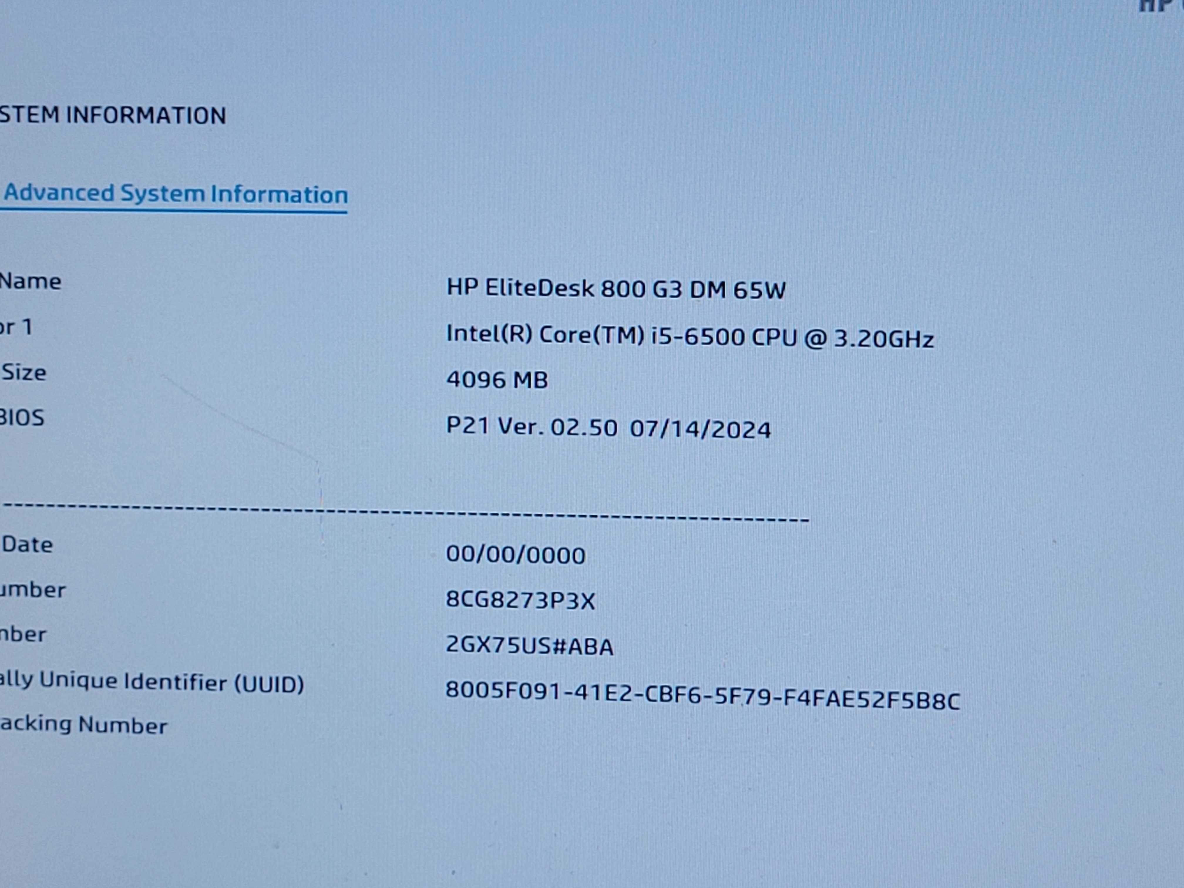 HP EliteDesk 800 G3 65W i5-6500 4 ядра 4Gb міні-ПК компьютер неттоп