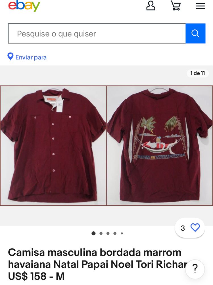 Camisa Tori Richard de homem