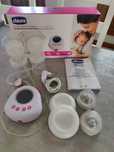 Bomba tira-leite dupla (breast pump) Chicco + flange inserts + nipple