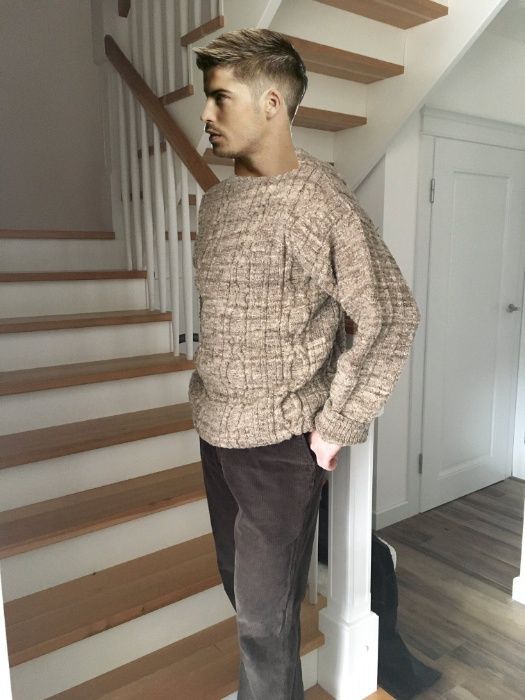 Sweter 100% wełniany nowy XL ręcznie robiony hand made