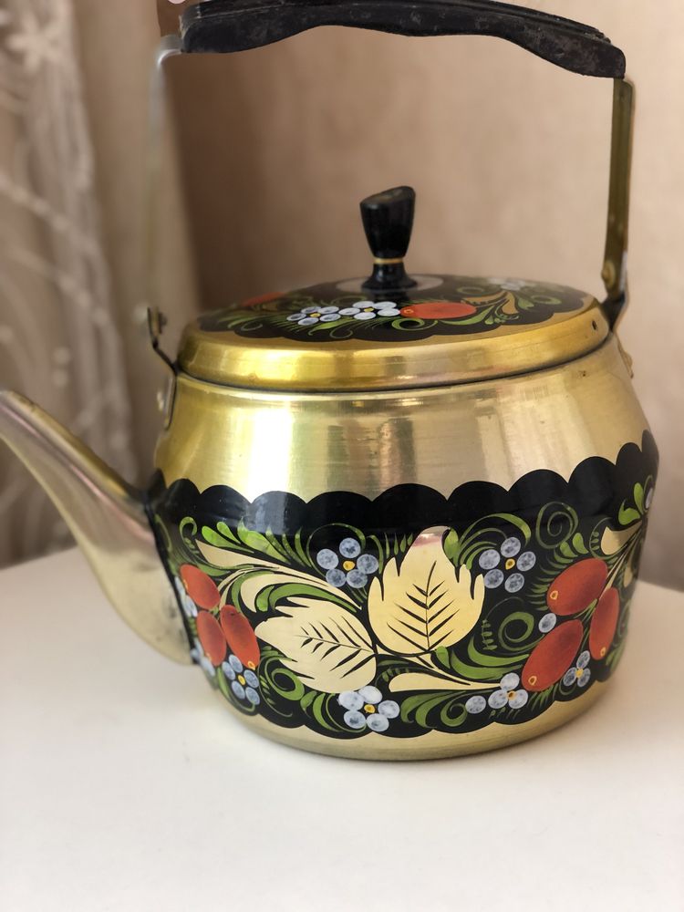 Чайник СССР роспись Хохлома