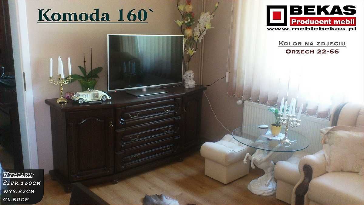 Stylowa Komoda 160` Dąb Rustikal Orzech Włoski Producent BEKAS Meble