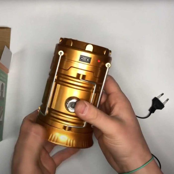 Туристический фонарь-лампа на солнечной батарее с павером