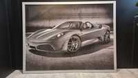 Duży poster,  plakat Ferrari w aluminiowej ramię 90x118cm