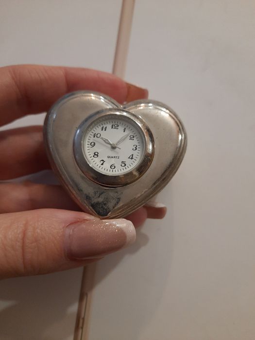 Francuski zegarek kolekcjonerska miniatura serce 5 x 5