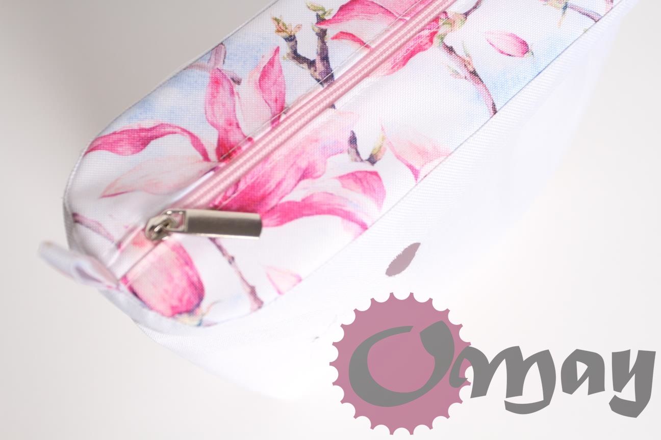 organizer OBAG MINI kwiaty magnolie różowe 2 kieszenie wkład OMAY
