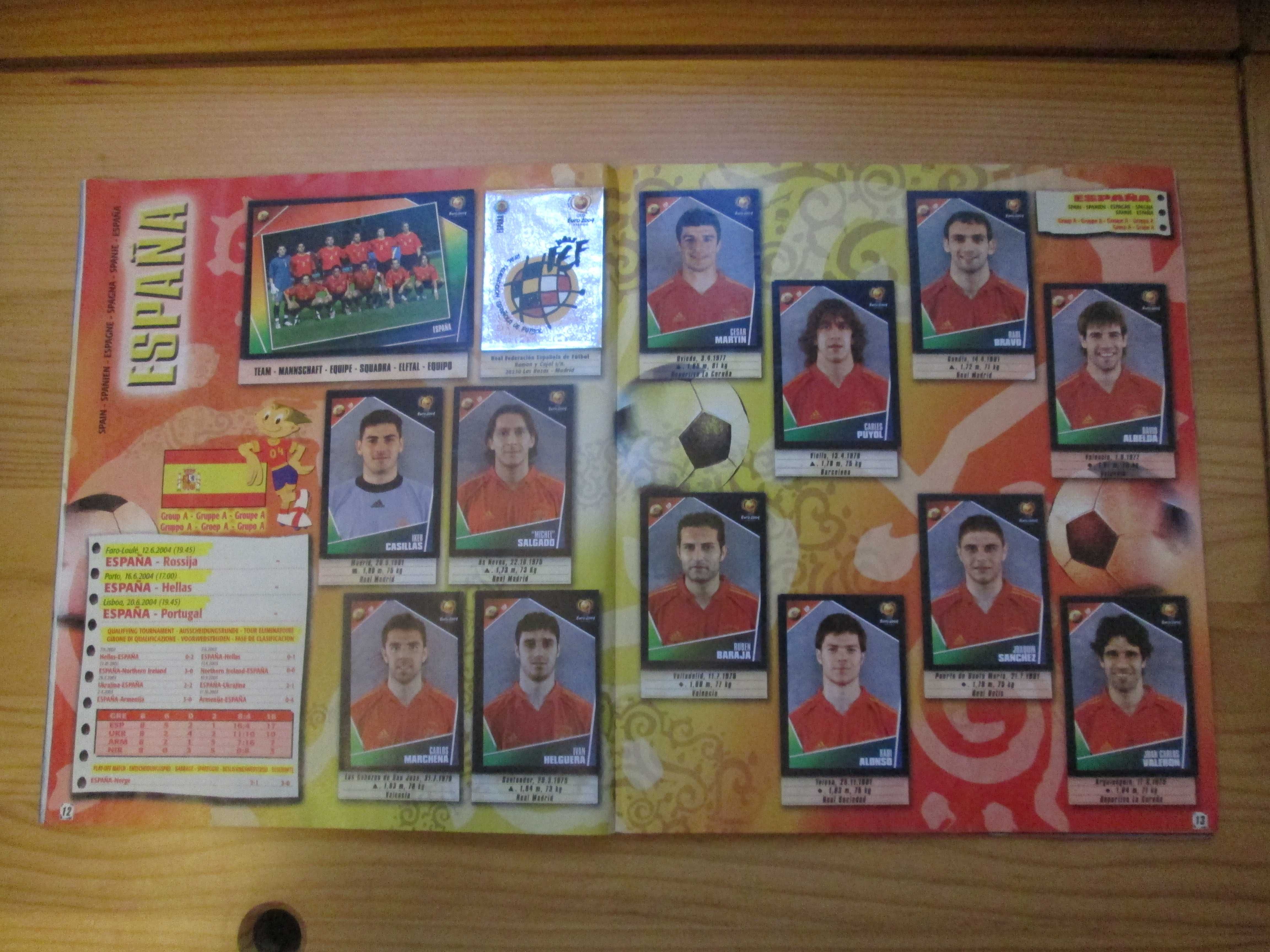 Caderneta completa de cromos Panini EURO 2004 - como nova