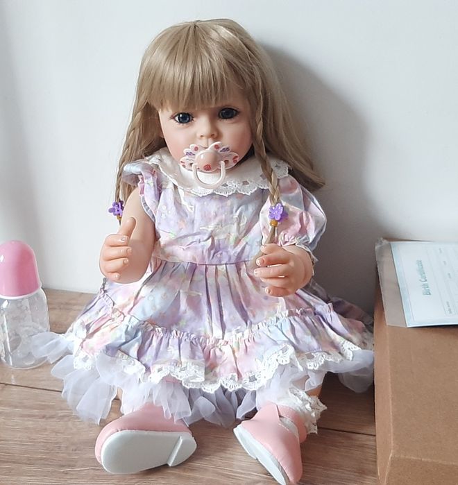 Реалистичная кукла реборн 55см.Очень мягкий немецкий силикон