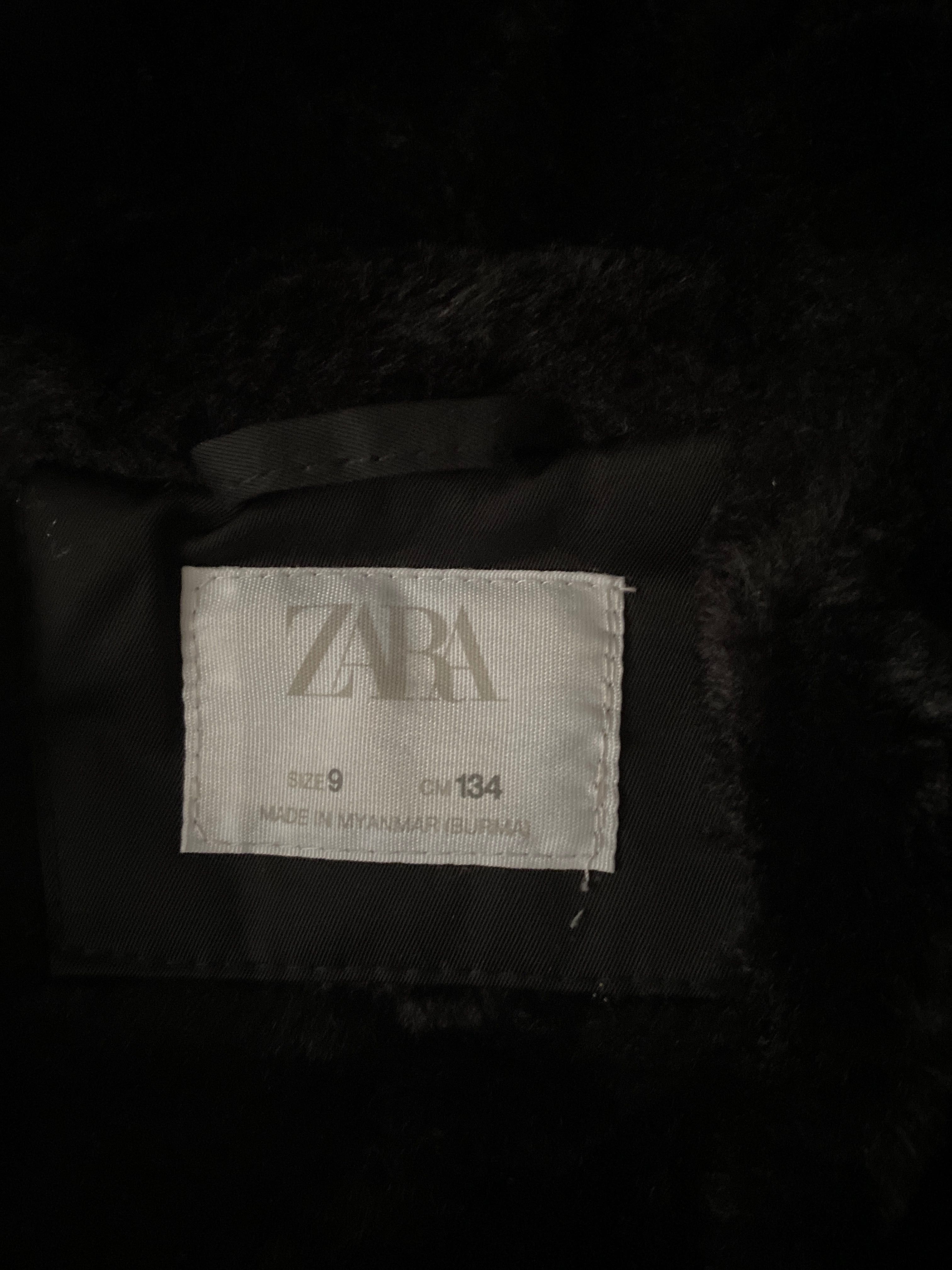 Пуховик парка чорна дитяча для дівчинки Zara