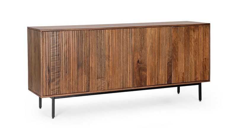 Komoda kredens Tadita lamele drewno mango 4-drzw. 170x40x75cm Bizzotto