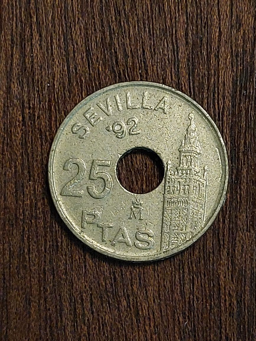 Moeda de 25 Pesetas - Alusiva a Sevilha 92