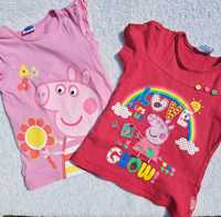 Bluzeczka T-shirt dziewczęcy Świnka Peppa 4 lata 98- 104cm 2 szt