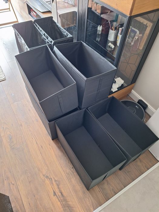 IKEA SKUBB czarne pudełka 55×31×33 cm – 6 sztuk