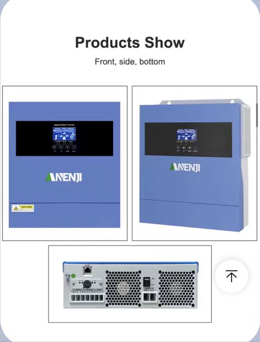 Гибридный солнечный инвертор anenji 4kw 4.2kw wifi 4квт 4000в 24v 24в