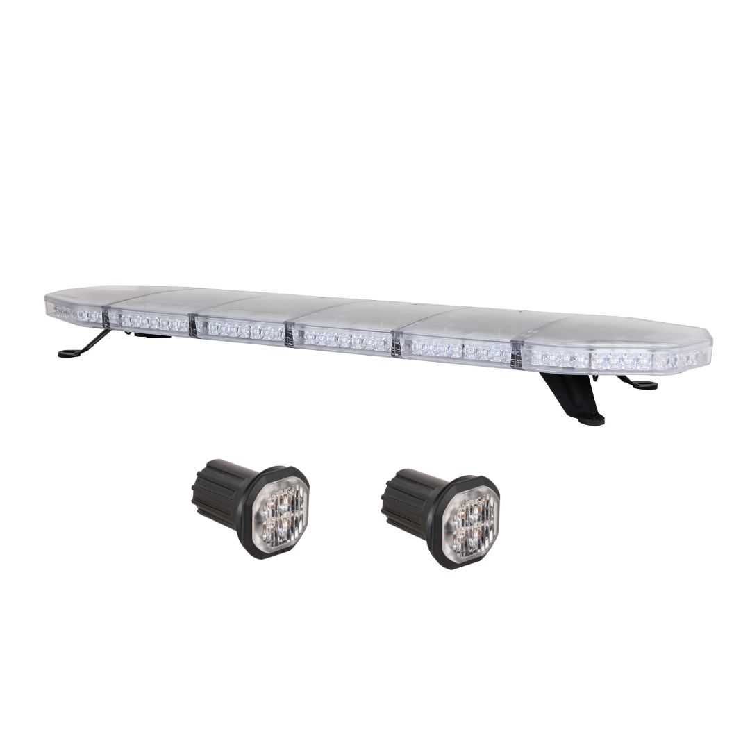 Zestaw Belka ostrzegawcza 1037 mm pomarańczowe LED + 2 małe strobo