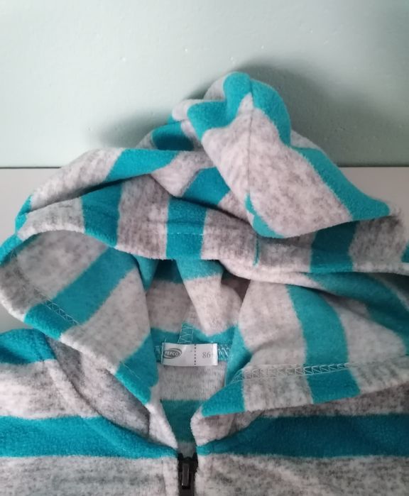 Bluza polar dla niemowlaka, rozpinana bluza z kapturem