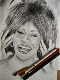 Obraz rysunek Tina Turner szkic portret