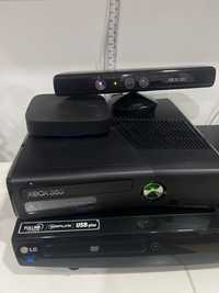 Xbox 360 com kinect,6 jogos e 2 comandos