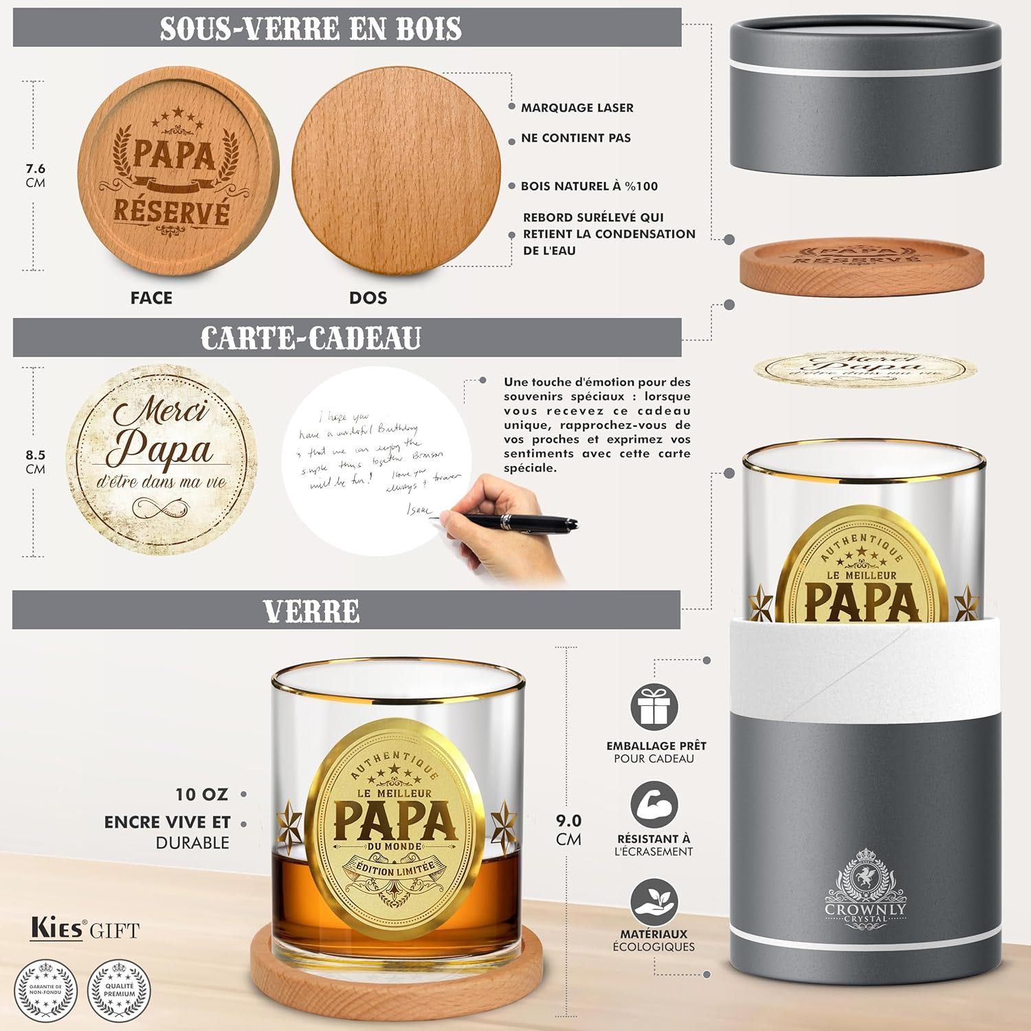 Szklanki do whisky PAPA dla dziadka taty urodziny 330 ml 1 szt.