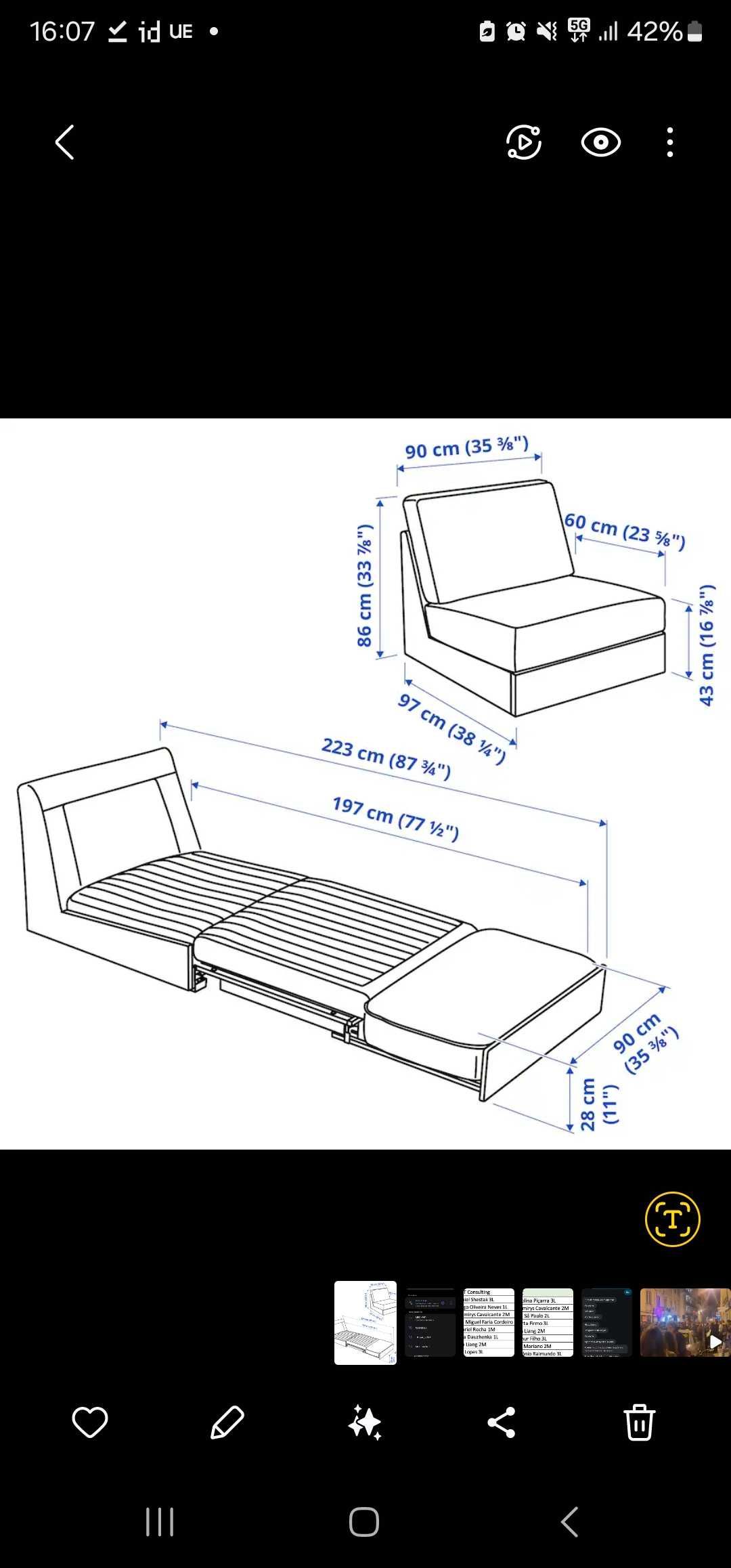 Sofá - cama de 1 lugar