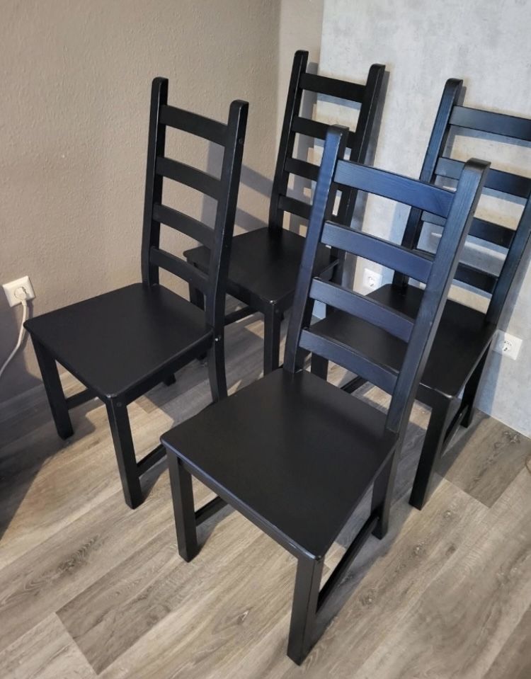 4 krzesla ikea czarne kaustby