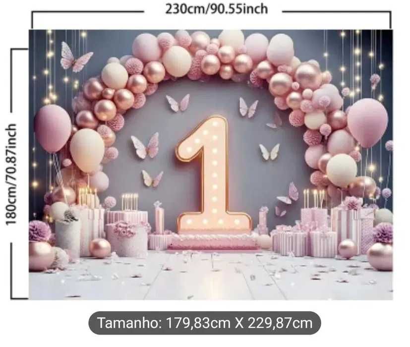Fundos em tecido 1º Aniversário