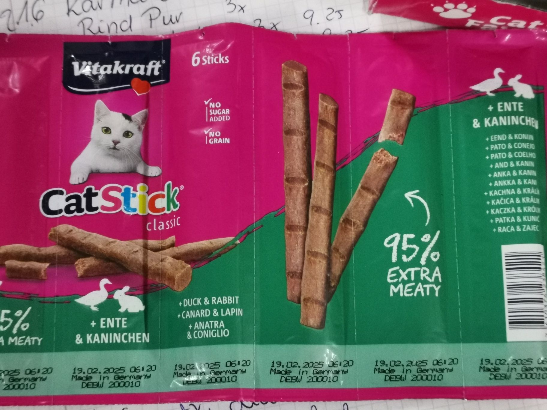 Vitakraft Cat Stick kabanosy dla kota 6x6g - 9 opakowań