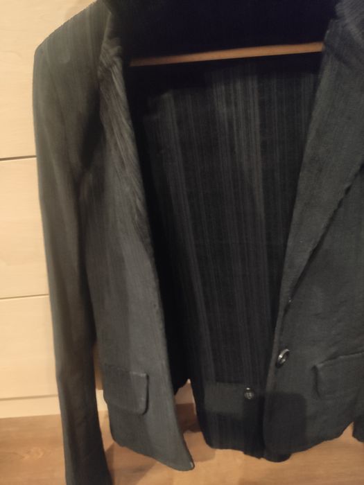 Garnitur damski sztruks czarny marynarka r XS S