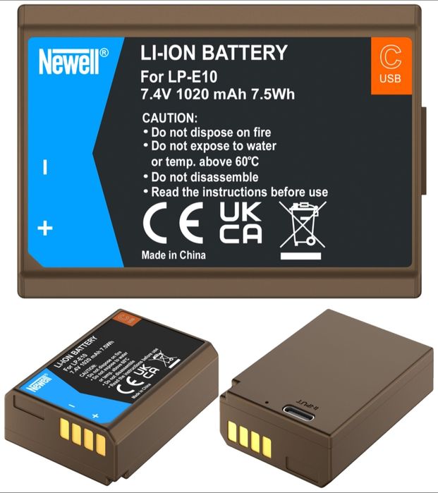 Bateria Newell LP-E10 USB-C Canon X70 EOS 1100D 1200D 1300D 2000D itp.