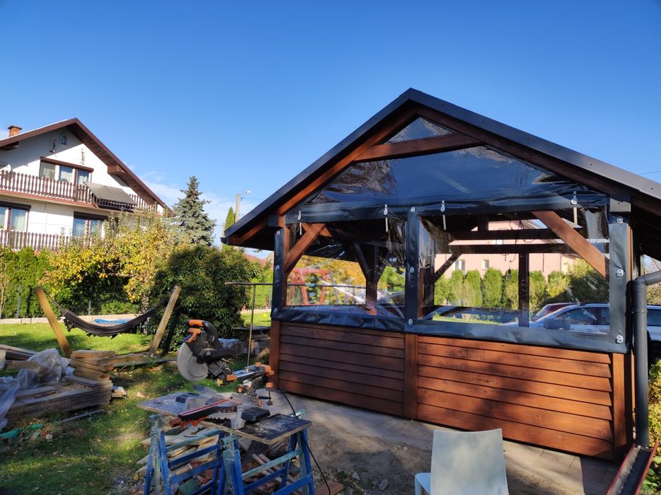 Plandeki altany tarasy ogródki piwne