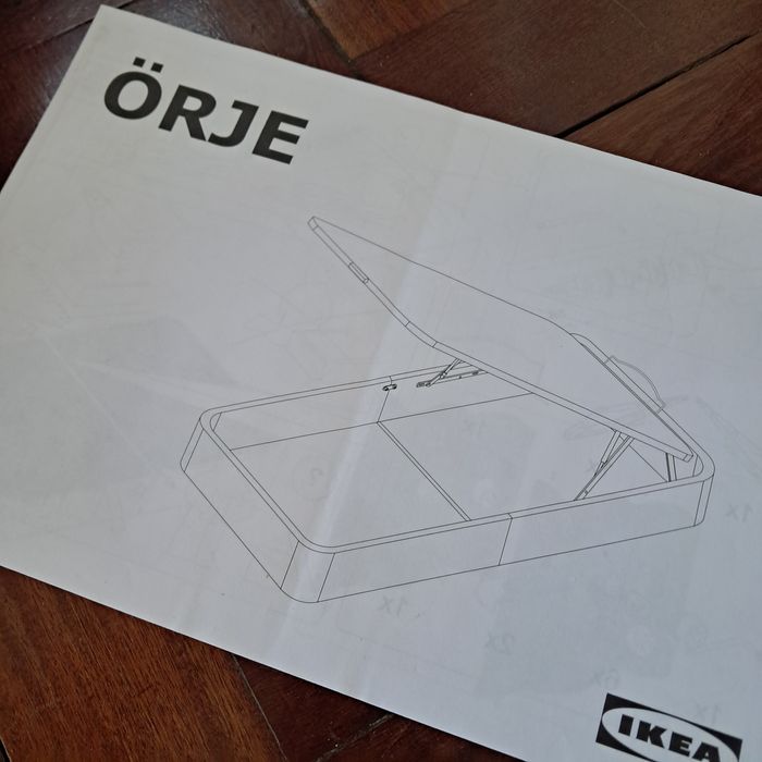 Cama/sommier IKEA, ORJE  de casal  de abrir com arrumação