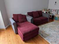 Sofa trzyosobowa i szezlong Ikea Gronlid