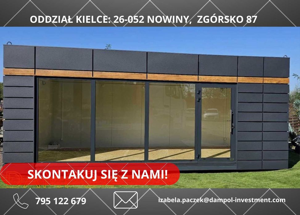 Pawilon 6x3 z WC i klimatyzacja- idealny na gabinet lub biuro