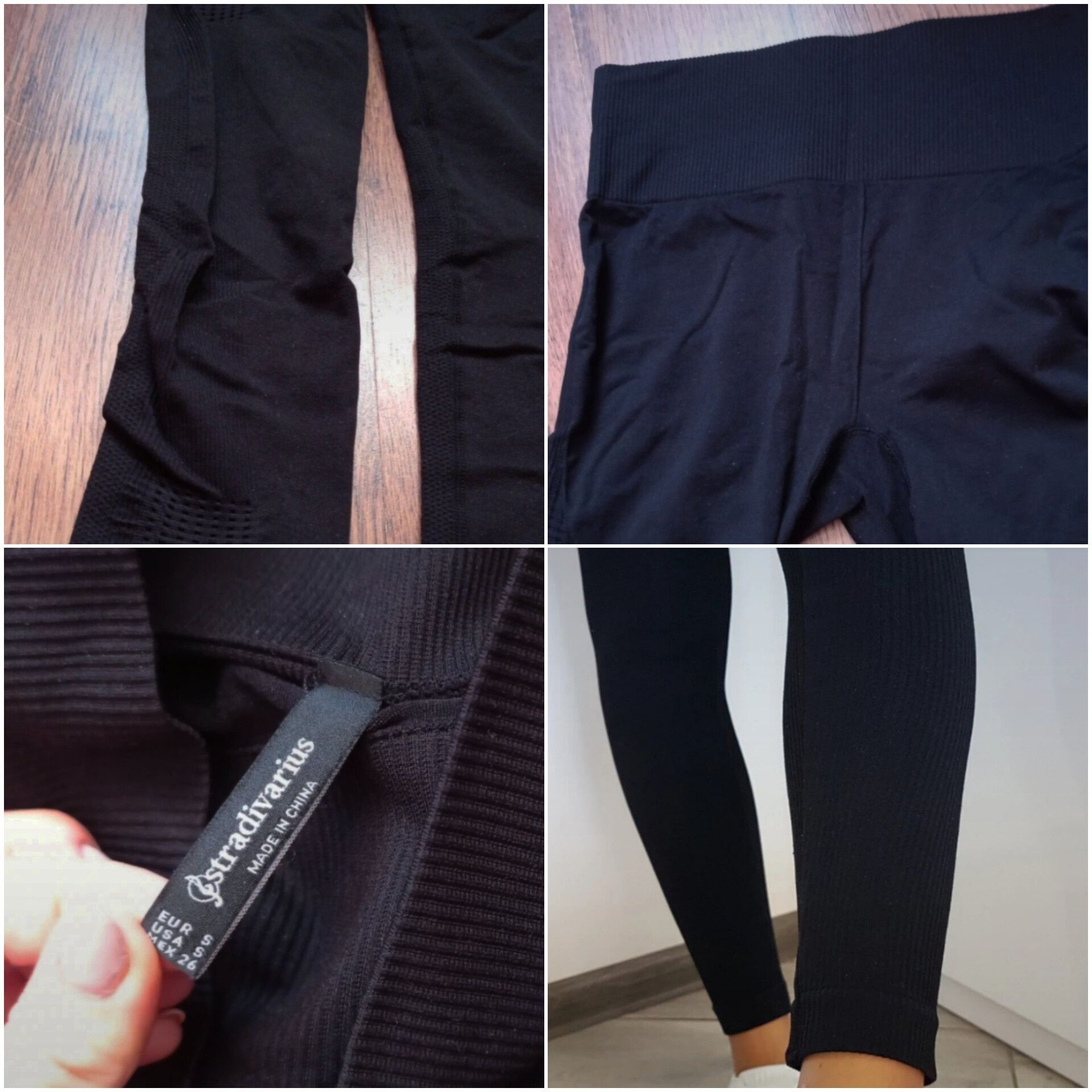Czarne legginsy z wysokim stanem gym