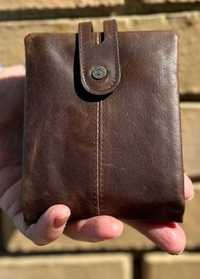 Шкіряний гаманець з мякої матової натуральної шкіри, портмоне.